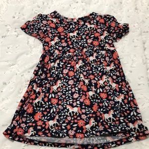 Blue and pink floral girls dress